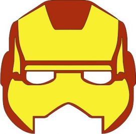 Mascara de ironman amarilla para imprimir
