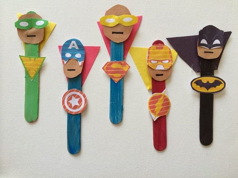 actividades de superheroes con palitos de helado